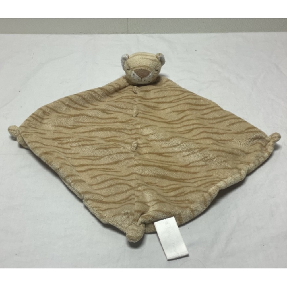 Angel Dear Tiger Lovey Security Blanket knotted corners Tan brown